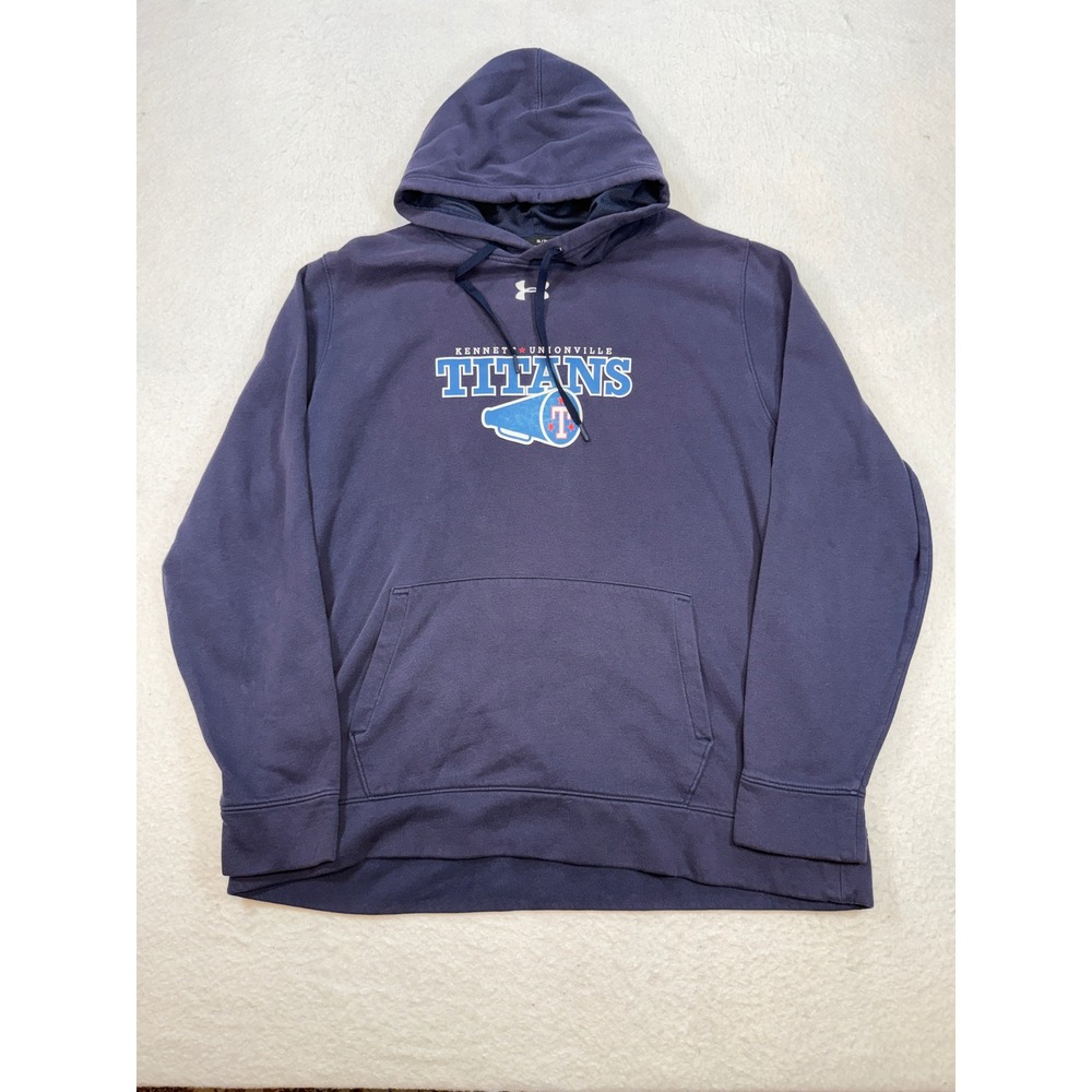 Under Armour Mens XL ColdGear Hoodie Navy Blue Kennett Unionville Titans Loose